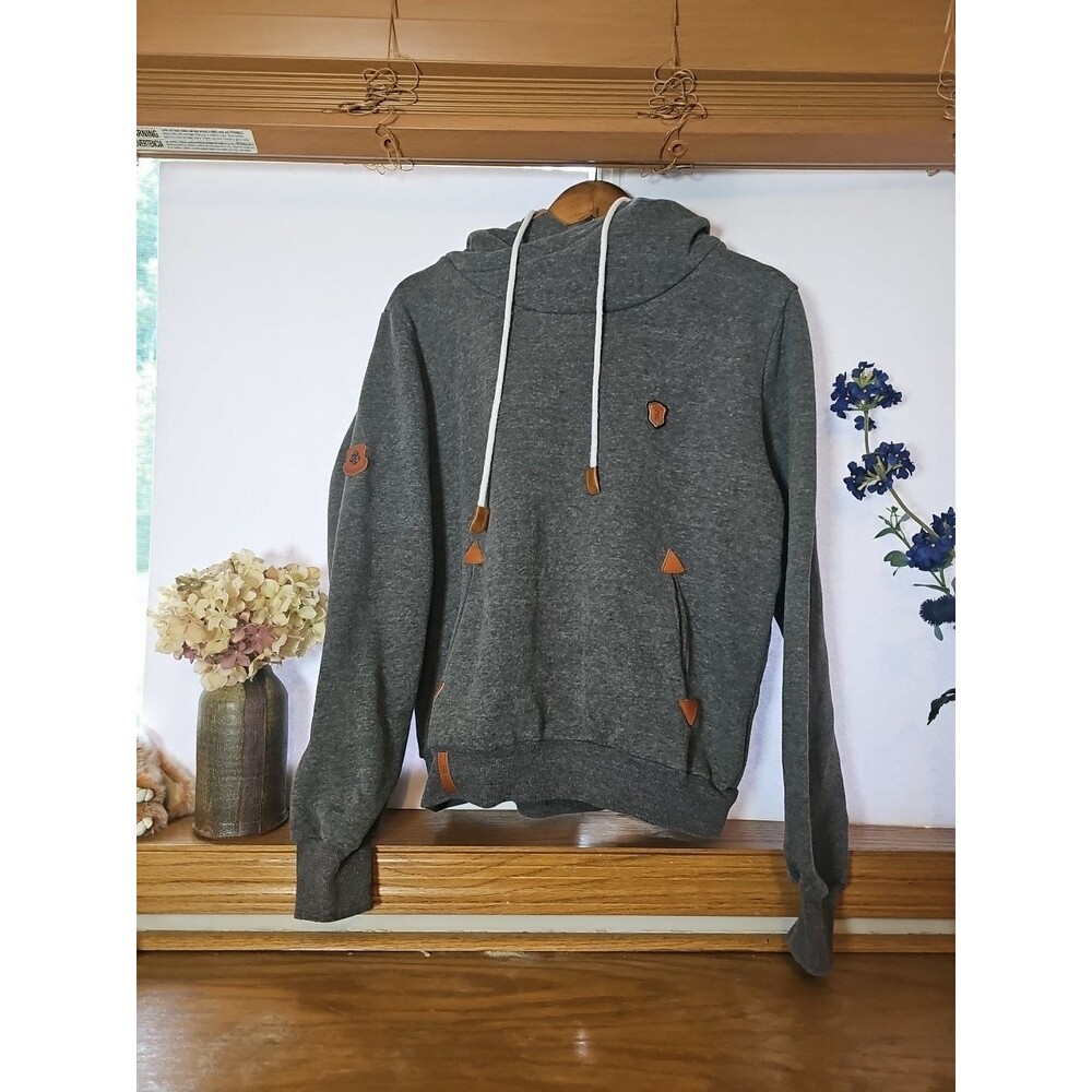 Les Umes Womens Gray Hoodie US 6 XL Long Sleeve Pullover Sweatshirt
